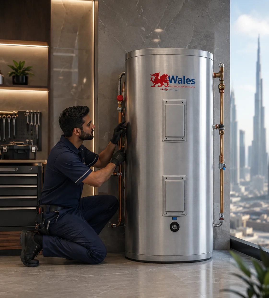 Professional water heater installation in the UAE